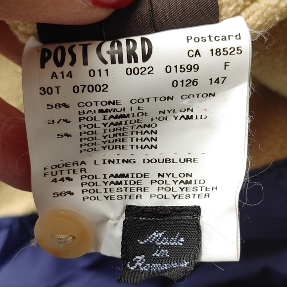 Post Card Italy quilted diamond Ski Jacket SZ.10 - Picture 9 of 12